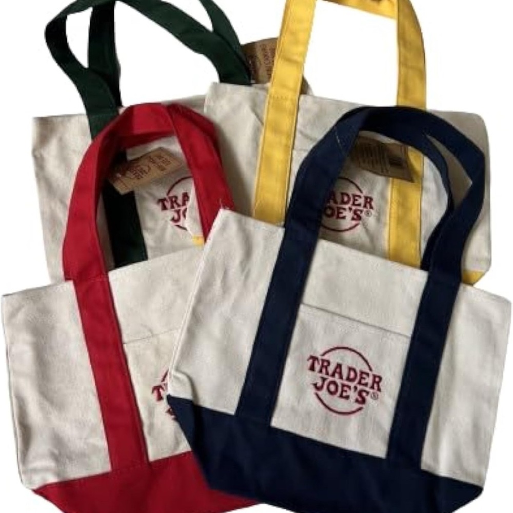 Four NWT Trader Joe's Canvas Tote Bags